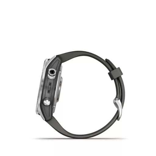 Garmin fenix 7S ezüst grafit színű szilikon szíjjal Okosóra