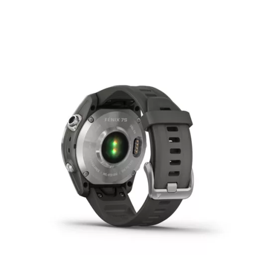 Garmin fenix 7S ezüst grafit színű szilikon szíjjal Okosóra