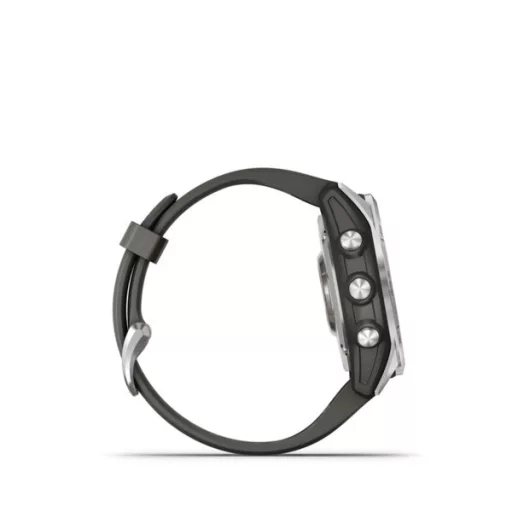 Garmin fenix 7S ezüst grafit színű szilikon szíjjal Okosóra