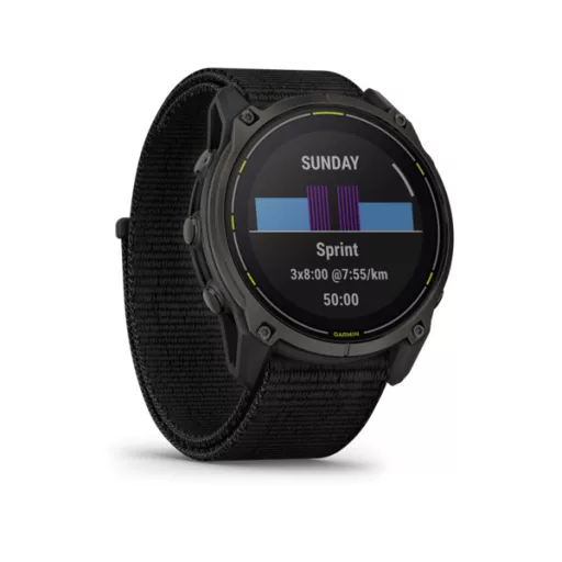 Garmin Enduro 3 51mm SOLAR Sapphire, karbonszürke DLC Titánium fekete UltraFit nejlon szíjjal (ED XD) Okosóra