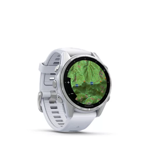 Garmin fenix 8 43mm AMOLED, ezüst, fehér szilikon szíjjal (ED)