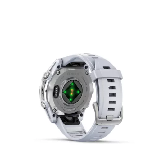 Garmin fenix 8 43mm AMOLED, ezüst, fehér szilikon szíjjal (ED)