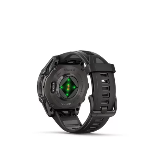 Garmin fenix 8 43mm AMOLED Sapphire, karbonszürke DLC titanium, fekete/sötétszürke szilikon szíjjal (ED XD) Okosóra