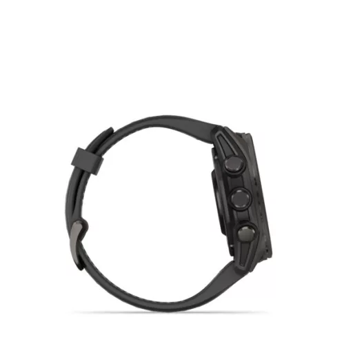 Garmin fenix 8 43mm AMOLED Sapphire, karbonszürke DLC titanium, fekete/sötétszürke szilikon szíjjal (ED XD) Okosóra