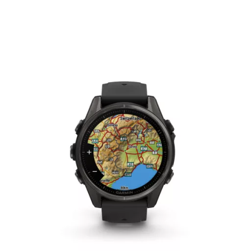 Garmin fenix 8 43mm AMOLED Sapphire, karbonszürke DLC titanium, fekete/sötétszürke szilikon szíjjal (ED XD) Okosóra