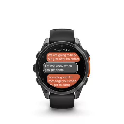 Garmin fenix 8 47mm AMOLED sötétszürke, fekete szilikon szíjjal (ED) Okosóra