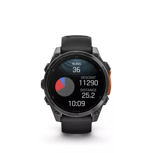 Garmin fenix 8 47mm AMOLED sötétszürke, fekete szilikon szíjjal (ED) Okosóra