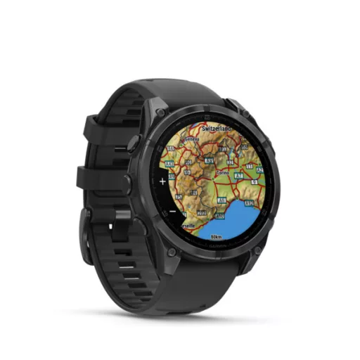 Garmin fenix 8 47mm AMOLED sötétszürke, fekete szilikon szíjjal (ED) Okosóra