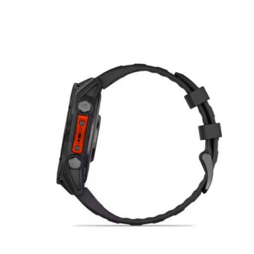 Garmin fenix 8 47mm AMOLED sötétszürke, fekete szilikon szíjjal (ED) Okosóra