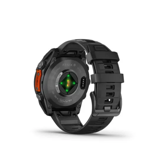 Garmin fenix 8 47mm AMOLED sötétszürke, fekete szilikon szíjjal (ED) Okosóra