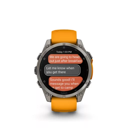Garmin fenix 8 47mm AMOLED Sapphire, titánium, narancs/grafit szilikon szíjjal (ED XD) Okosóra