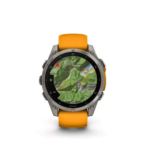 Garmin fenix 8 47mm AMOLED Sapphire, titánium, narancs/grafit szilikon szíjjal (ED XD) Okosóra