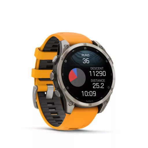 Garmin fenix 8 47mm AMOLED Sapphire, titánium, narancs/grafit szilikon szíjjal (ED XD) Okosóra