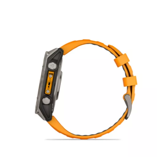 Garmin fenix 8 47mm AMOLED Sapphire, titánium, narancs/grafit szilikon szíjjal (ED XD) Okosóra