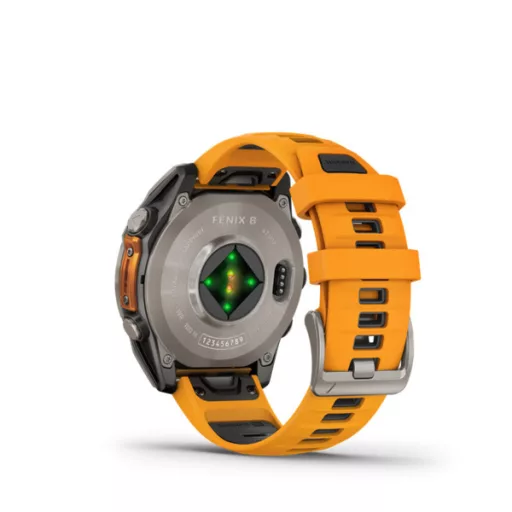 Garmin fenix 8 47mm AMOLED Sapphire, titánium, narancs/grafit szilikon szíjjal (ED XD) Okosóra