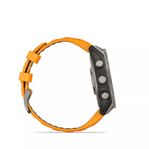Garmin fenix 8 47mm AMOLED Sapphire, titánium, narancs/grafit szilikon szíjjal (ED XD) Okosóra