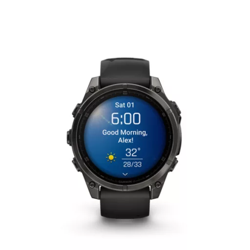 Garmin fenix 8 47mm AMOLED Sapphire, karbonszürke DLC titanium, fekete/sötétszürke szilikon szíjjal (ED XD) Okosóra