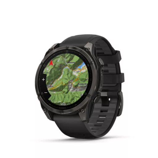 Garmin fenix 8 47mm AMOLED Sapphire, karbonszürke DLC titanium, fekete/sötétszürke szilikon szíjjal (ED XD) Okosóra
