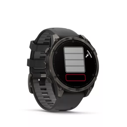 Garmin fenix 8 47mm AMOLED Sapphire, karbonszürke DLC titanium, fekete/sötétszürke szilikon szíjjal (ED XD) Okosóra