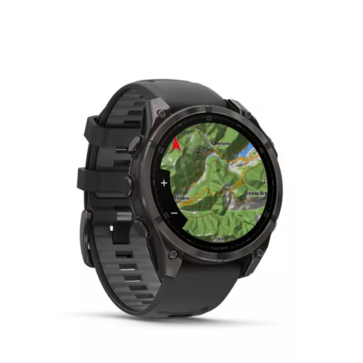 Garmin fenix 8 47mm AMOLED Sapphire, karbonszürke DLC titanium, fekete/sötétszürke szilikon szíjjal (ED XD) Okosóra