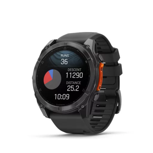 Garmin fenix 8 51mm AMOLED, sötétszürke, fekete szilikon szíjjal (ED) Okosóra