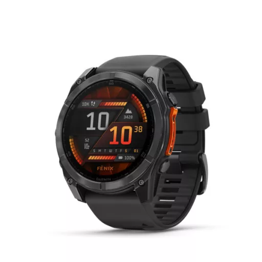 Garmin fenix 8 51mm AMOLED, sötétszürke, fekete szilikon szíjjal (ED) Okosóra