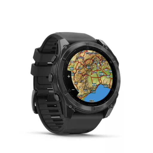 Garmin fenix 8 51mm AMOLED, sötétszürke, fekete szilikon szíjjal (ED) Okosóra