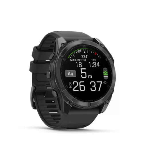 Garmin fenix 8 51mm AMOLED, sötétszürke, fekete szilikon szíjjal (ED) Okosóra