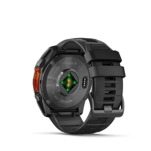 Garmin fenix 8 51mm AMOLED, sötétszürke, fekete szilikon szíjjal (ED) Okosóra