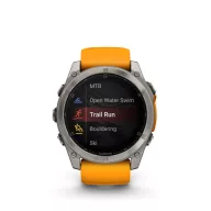   Garmin fenix 8 51mm AMOLED Sapphire, titanium, narancs/grafit szilikon szíjjal (ED XD) Okosóra