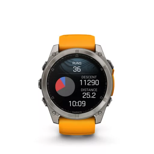Garmin fenix 8 51mm AMOLED Sapphire, titanium, narancs/grafit szilikon szíjjal (ED XD) Okosóra