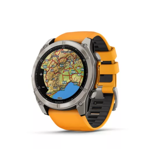 Garmin fenix 8 51mm AMOLED Sapphire, titanium, narancs/grafit szilikon szíjjal (ED XD) Okosóra