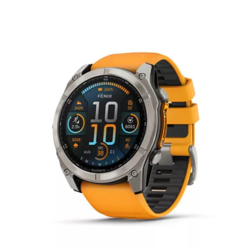 Garmin fenix 8 51mm AMOLED Sapphire, titanium, narancs/grafit szilikon szíjjal (ED XD) Okosóra