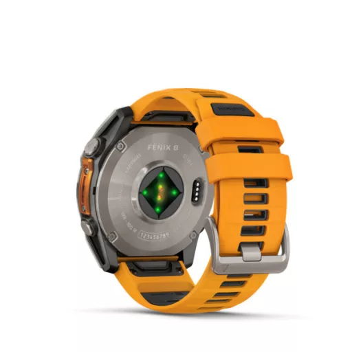 Garmin fenix 8 51mm AMOLED Sapphire, titanium, narancs/grafit szilikon szíjjal (ED XD) Okosóra