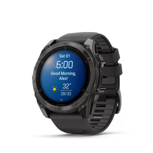 Garmin fenix 8 51mm AMOLED Sapphire, karbonszürke DLC titanium, fekete/sötétszürke szilikon szíjjal (ED XD) Okosóra