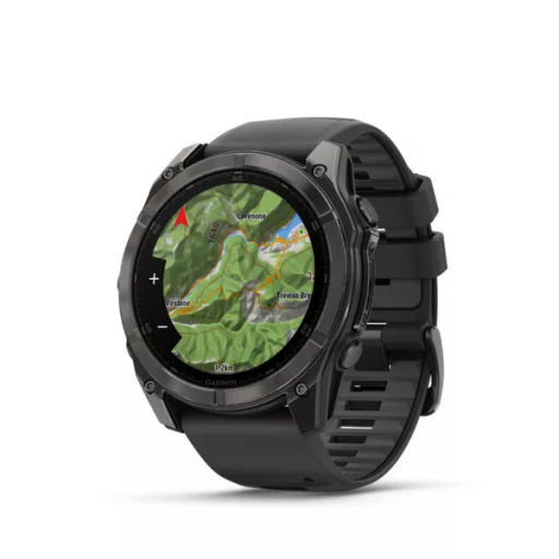 Garmin fenix 8 51mm AMOLED Sapphire, karbonszürke DLC titanium, fekete/sötétszürke szilikon szíjjal (ED XD) Okosóra