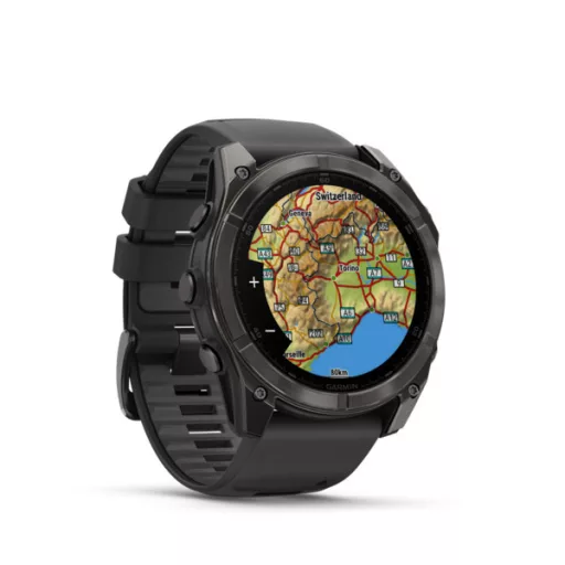 Garmin fenix 8 51mm AMOLED Sapphire, karbonszürke DLC titanium, fekete/sötétszürke szilikon szíjjal (ED XD) Okosóra