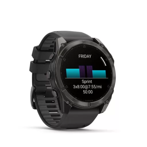Garmin fenix 8 51mm AMOLED Sapphire, karbonszürke DLC titanium, fekete/sötétszürke szilikon szíjjal (ED XD) Okosóra