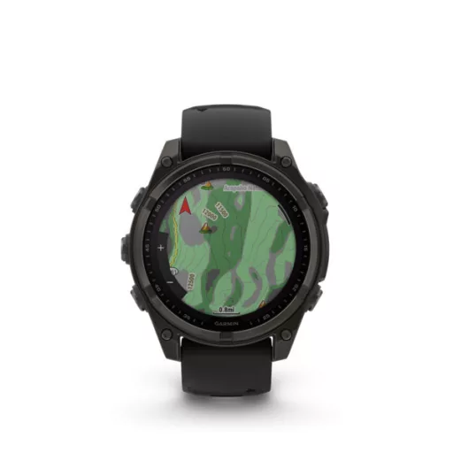 Garmin fenix 8 47mm SOLAR Sapphire, karbonszürke DLC titanium, fekete/sötétszürke szilikon szíjjal (ED XD) Okosóra