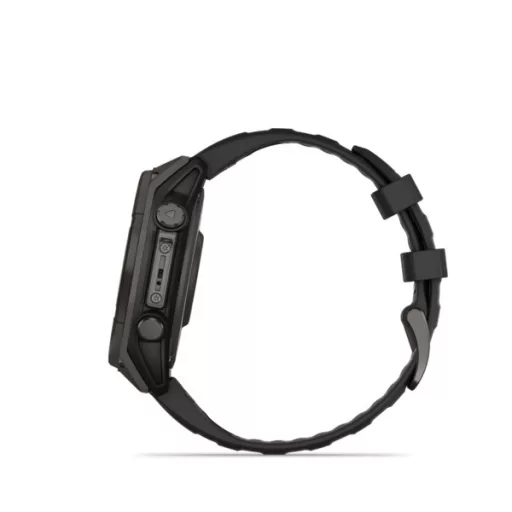 Garmin fenix 8 47mm SOLAR Sapphire, karbonszürke DLC titanium, fekete/sötétszürke szilikon szíjjal (ED XD) Okosóra