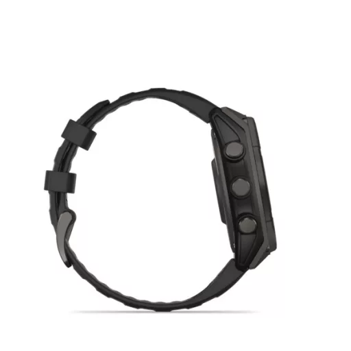 Garmin fenix 8 47mm SOLAR Sapphire, karbonszürke DLC titanium, fekete/sötétszürke szilikon szíjjal (ED XD) Okosóra