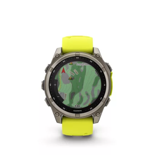 Garmin fenix 8 47mm SOLAR Sapphire, titanium, neonsárga/grafit szilikon szíjjal (ED XD) Okosóra