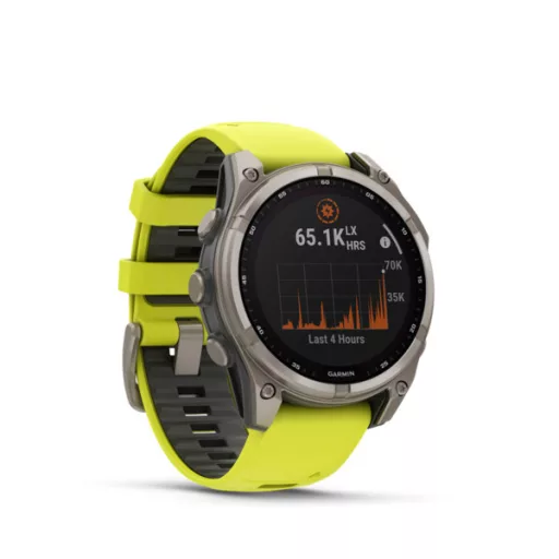 Garmin fenix 8 47mm SOLAR Sapphire, titanium, neonsárga/grafit szilikon szíjjal (ED XD) Okosóra
