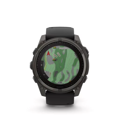 Garmin fenix 8 51mm SOLAR Sapphire, karbonszürke DLC titanium, fekete/sötétszürke szilikon szíjjal (ED XD) Okosóra