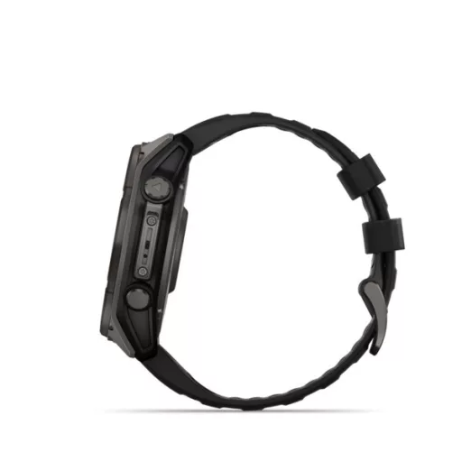 Garmin fenix 8 51mm SOLAR Sapphire, karbonszürke DLC titanium, fekete/sötétszürke szilikon szíjjal (ED XD) Okosóra