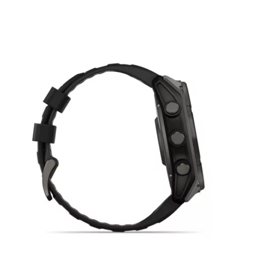 Garmin fenix 8 51mm SOLAR Sapphire, karbonszürke DLC titanium, fekete/sötétszürke szilikon szíjjal (ED XD) Okosóra