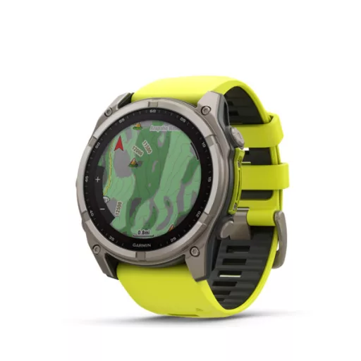 Garmin fenix 8 51mm SOLAR Sapphire, titanium, neonsárga/grafit szilikon szíjjal (ED XD) Okosóra