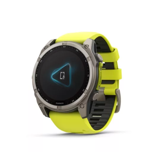 Garmin fenix 8 51mm SOLAR Sapphire, titanium, neonsárga/grafit szilikon szíjjal (ED XD) Okosóra