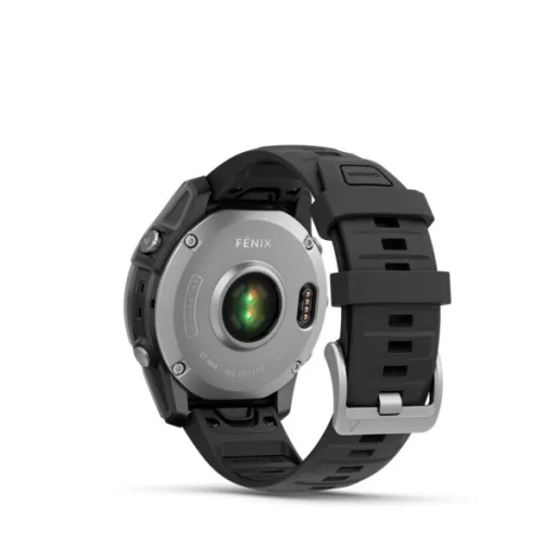 Garmin fenix E 47mm acél, fekete szilikon szíjjal (ED) Okosóra