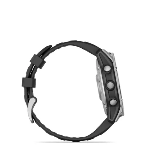 Garmin fenix E 47mm acél, fekete szilikon szíjjal (ED) Okosóra